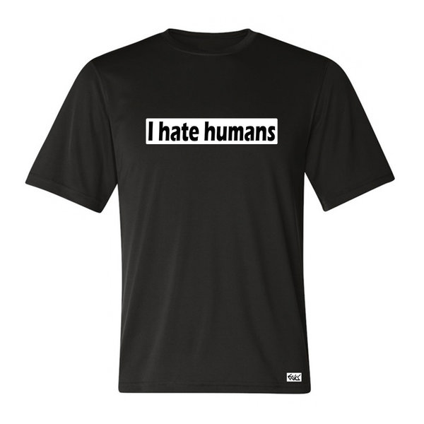 EAKS® Herren T-Shirt "I hate humans" Fun Shirt Ich hasse Menschen Funshirt Kultshirt Kult Shirt