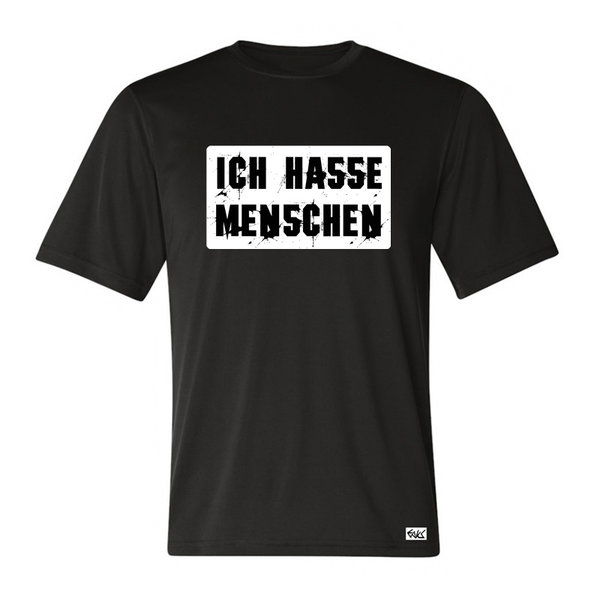 EAKS® Herren T-Shirt "Ich hasse Menschen" Fun Spaß Kult Funshirt Spaßshirt Spruchshirt Spruch Shirt