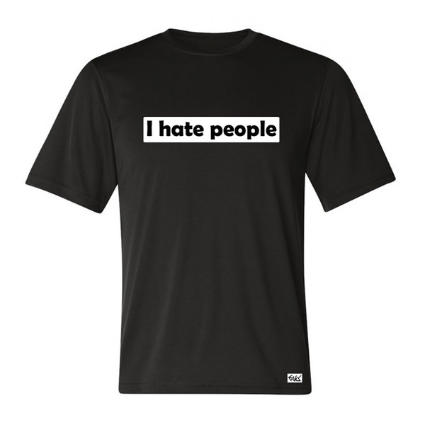 EAKS® Herren T-Shirt "I hate people" Spruchshirt Fun Kult Shirt Ich hasse Menschen Spruch Shirt