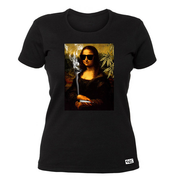 EAKS® Damen T-Shirt "Joint Smoking Mona Lisa"