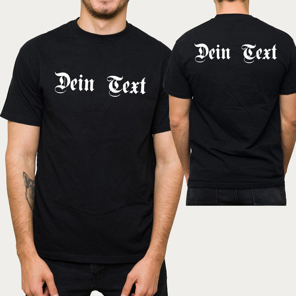 EAKS® Herren T-Shirt mit Wunschtext (altdeutsch / alte Schriftart)